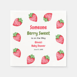 Någon Berry Sweet Strawberry Baby Shower Pappersservett