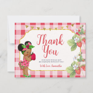 Någon Berry Sweet Strawberry Girl Shower Tack Kort