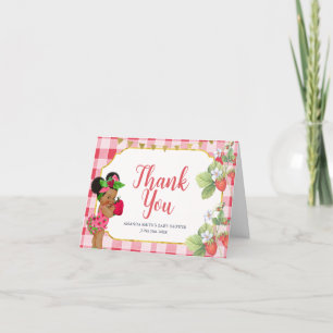 Någon Berry Sweet Strawberry Girl Shower Tack Kort