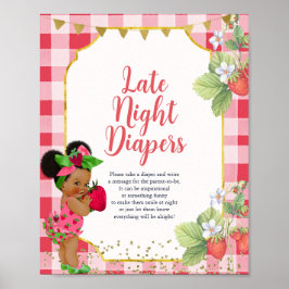 Någon Berry Sweet Strawberry Late Night Diaper Poster