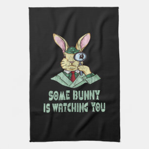Någon Bunny iakttar dig Påskharen Kökshandduk