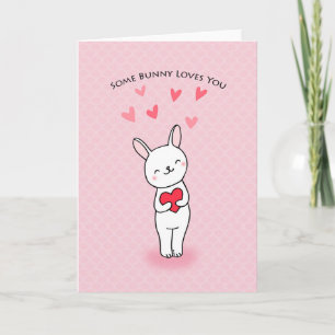 Någon Bunny Kärlek Du Cute Bunny Rabbit Kärlek Kort