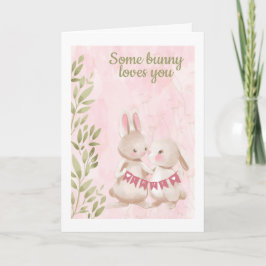 Någon Bunny Kärlek du Rabbit ThMeed Valentines day Helgkort