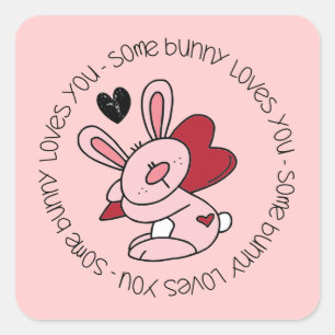 Någon Bunny Kärlek You Fyrkantigt Klistermärke