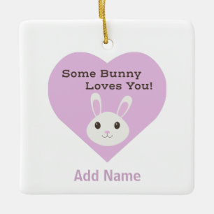 Någon Bunny Kärlek You Julgransprydnad Keramik