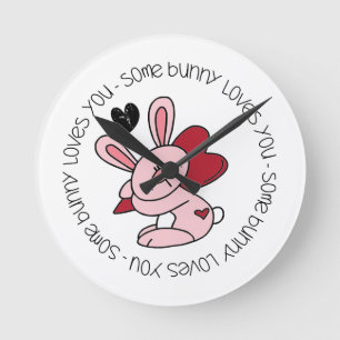 Någon Bunny Kärlek You Rund Klocka