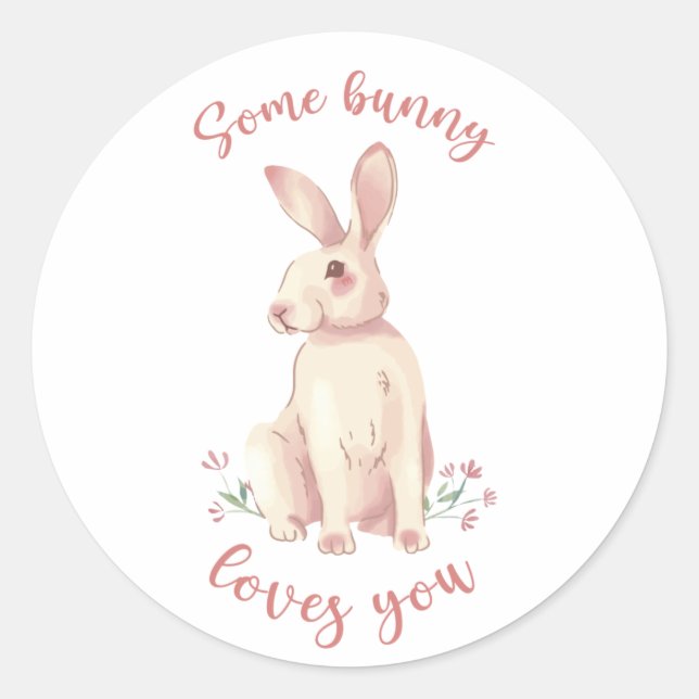 Någon Bunny Kärlek You Runt Klistermärke (Framsida)