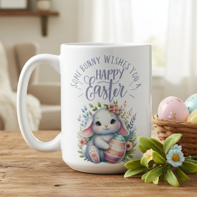 Någon Bunny Önskemål, du är en Glad påsk-vänlig Kaffemugg (Some Bunny Wishes You A Happy Easter Adorable Coffee Mug)