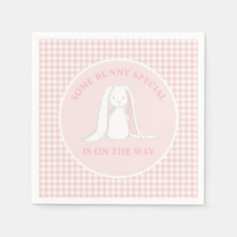 Någon Bunny Speciell är på väg som Baby Shower Pappersservett