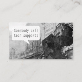 Någon Call Tech Support Tåg Wreck Visitkort