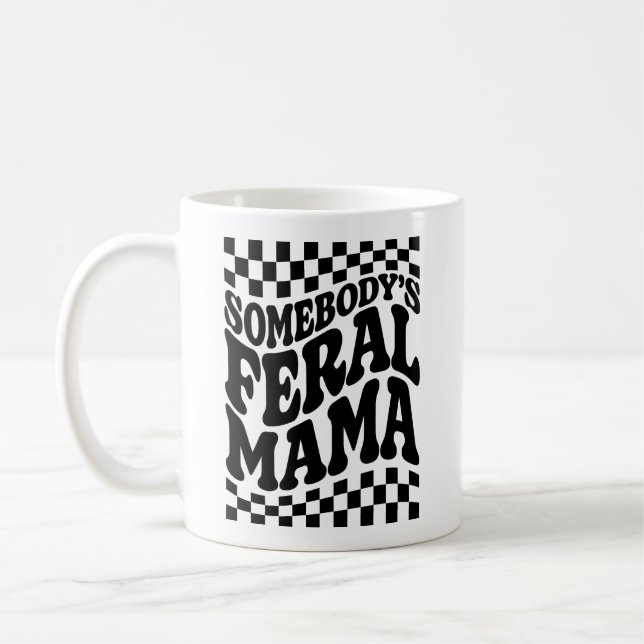 Någon Feral Mamma Funny Family Gift Kaffemugg (Vänster)