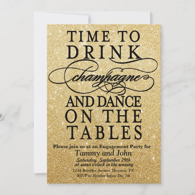 NÅGON HÄNDELSE - Tid att Dricka Champagne Inbjudan (Framsida)