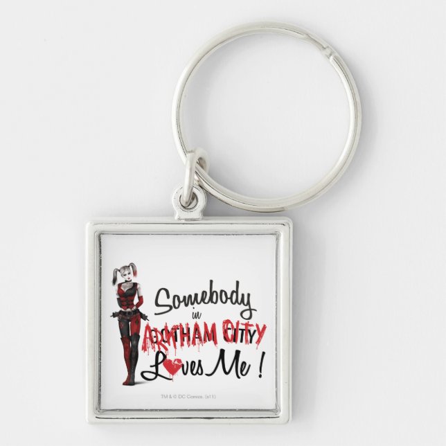 Någon i AC Kärlek Me - Harley Fyrkantig Silverfärgad Nyckelring (Framsidan)