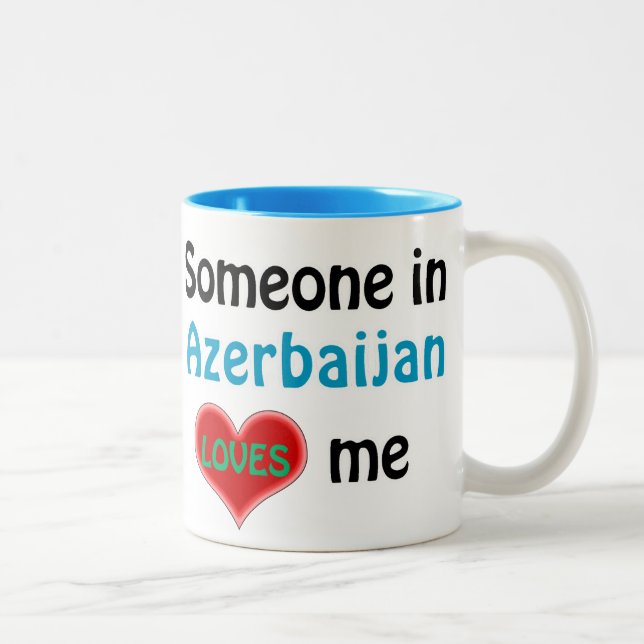 Någon i Azerbajdzjan kärlek mig Två-Tonad Mugg (Höger)
