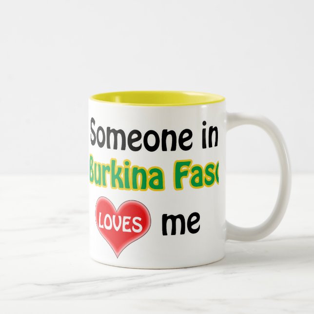 Någon i Burkina Faso kärlek mig Två-Tonad Mugg (Höger)