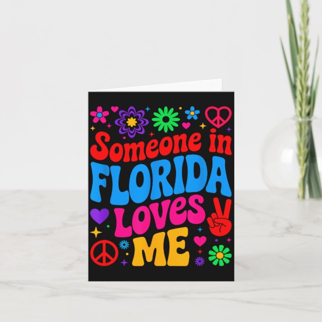 Någon i Florida älskar mig Boho Blommig Fridfull Kort (Framsida)