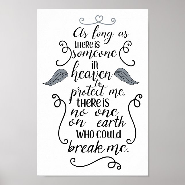 Någon i himlen som skyddar mig inspirationslysten poster (Framsidan)