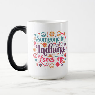 Någon i Indiana älskar mig Boho Hippie-design Magisk Mugg