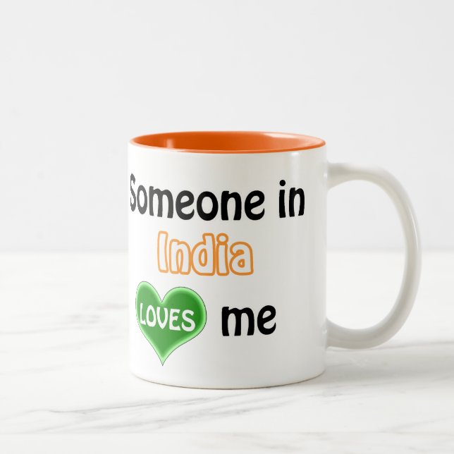 Någon i Indien kärlek mig Två-Tonad Mugg (Höger)