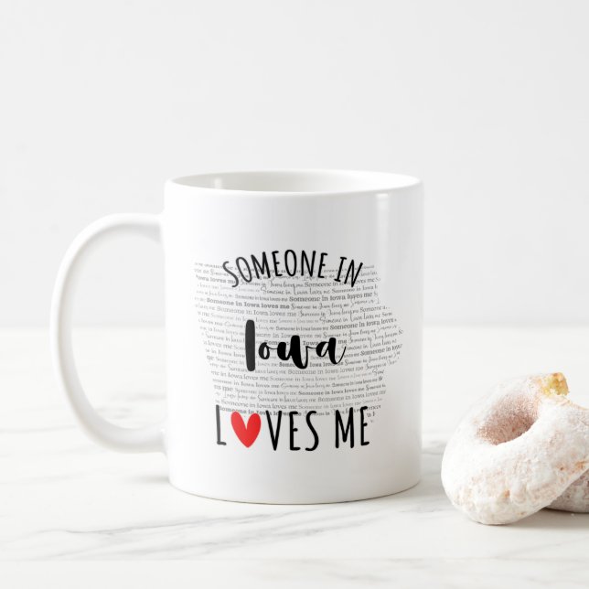 Någon i Iowa Kärlek Me Karta Coffee Mugg (Med munk)