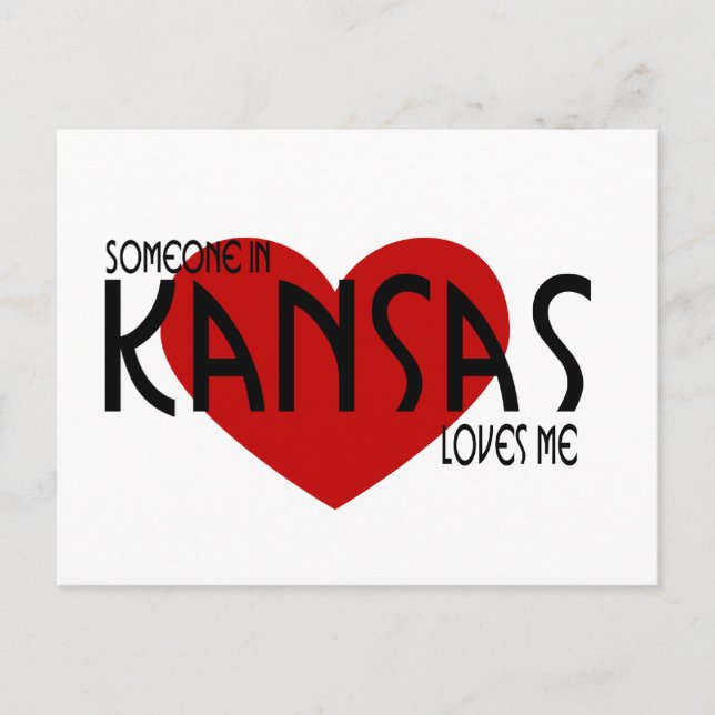 Någon i Kansas Kärlek Me Vykort (Framsida)