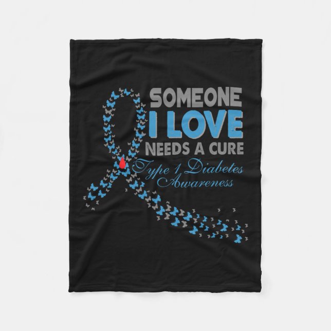 Någon I Kärlek behöver en botemedel T1d typ 1-diab Fleecefilt (Framsidan)