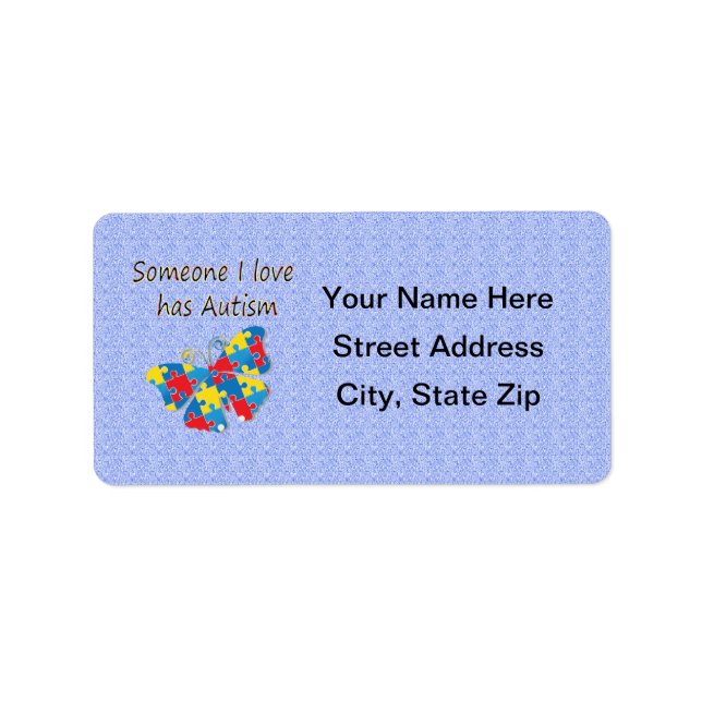 Någon I kärlek har autism (multi) Adressetikett (Framsidan)