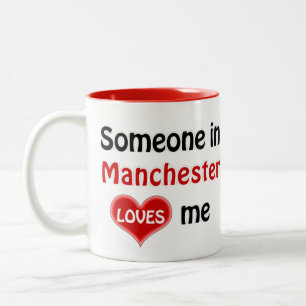 Någon i Manchester kärlek mig Två-Tonad Mugg