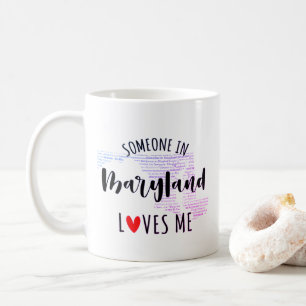Någon i Maryland Kärlek Me Karta Coffee Mugg