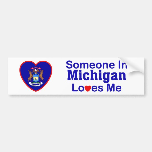 Någon i Michigan älskar mig Bildekal (Framsidan)