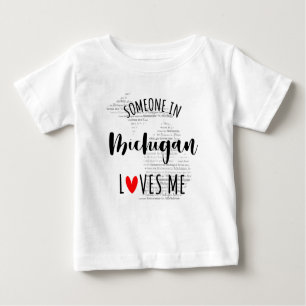 Någon i Michigan Kärlek Me Karta Baby T-skjortan T Shirt