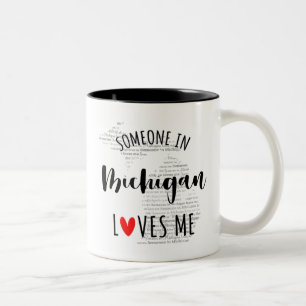 Någon i Michigan Kärlek Me Karta Coffee Mugg