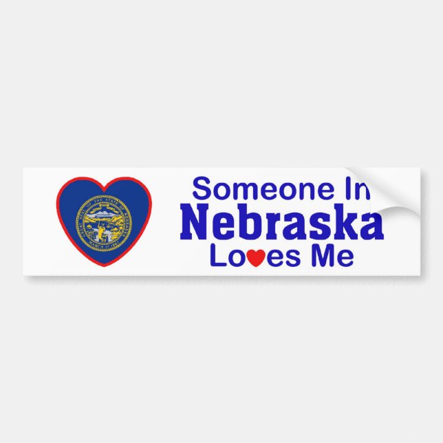 Någon i Nebraska älskar mig Bildekal (Framsidan)