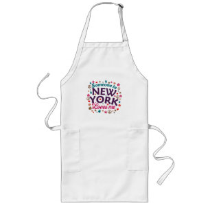 Någon i New York älskar mig Retro rolig design Långt Förkläde