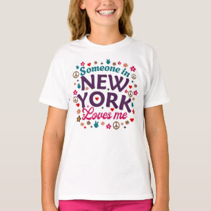 Någon i New York älskar mig Retro rolig design T Shirt