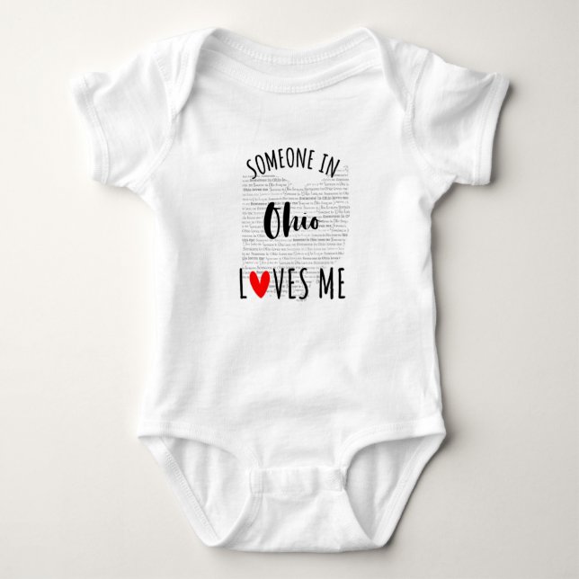 Någon i Ohio Kärlek Me Karta Baby Bodykostym T Shirt (Framsida)