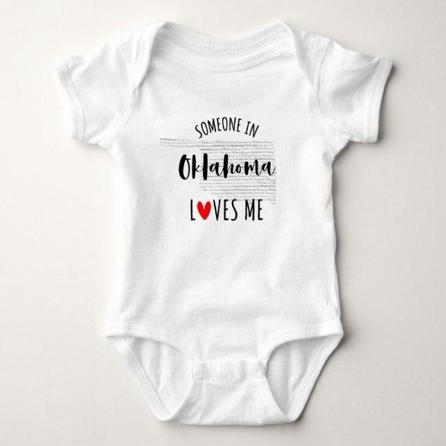 Någon i Oklahoma Kärlek Me Karta Baby Bodykostym T Shirt (Framsida)