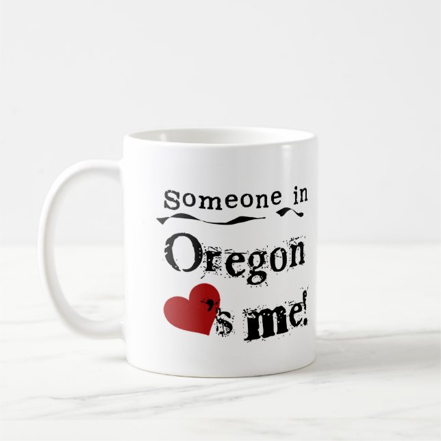 Någon i Oregon älskar mig Kaffemugg (Vänster)