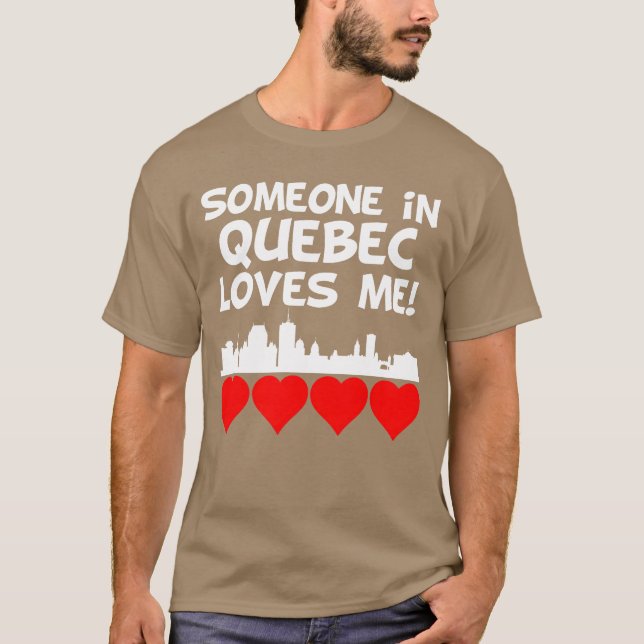 Någon i Quebec älskar mig vintage T Shirt (Framsida)