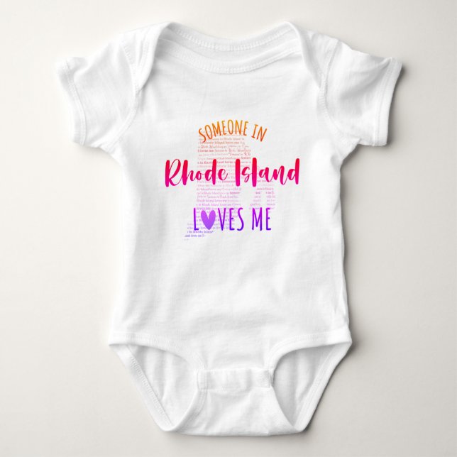 Någon i Rhode island Kärlek Me Karta Baby Bodykost T Shirt (Framsida)