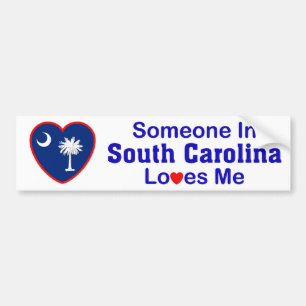Någon i South Carolina älskar mig Bildekal