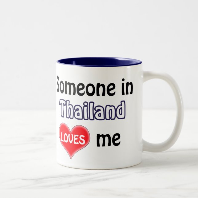 Någon i Thailand kärlek mig Två-Tonad Mugg (Höger)