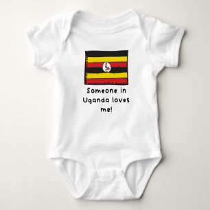 Någon i Uganda Kärlek Me Ugandan Flagga T Shirt