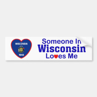 Någon i Wisconsin älskar mig Bildekal