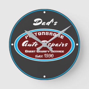 Någon känd automatisk reparerar roligt Grumpy Rund Klocka