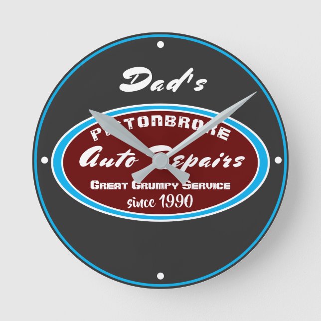 Någon känd automatisk reparerar roligt Grumpy Rund Klocka (Framsida)