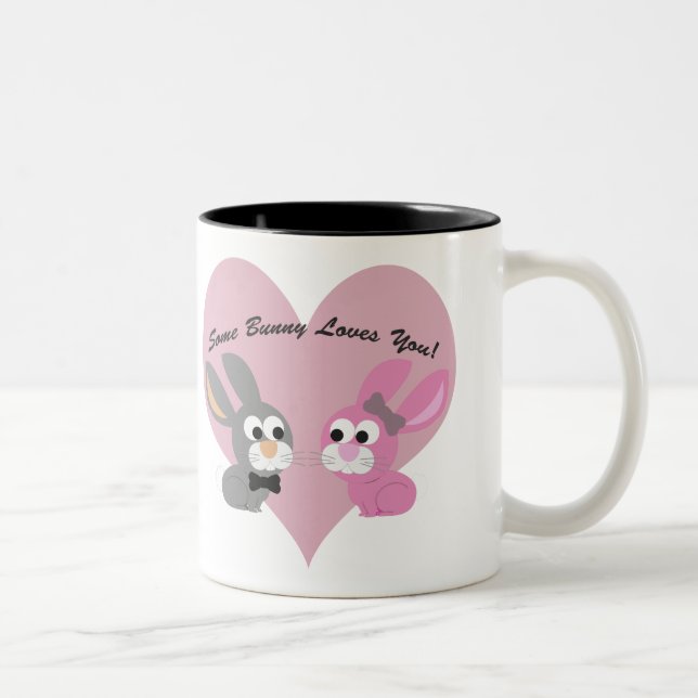 Någon kanin älskar dig! Två-Tonad mugg (Höger)
