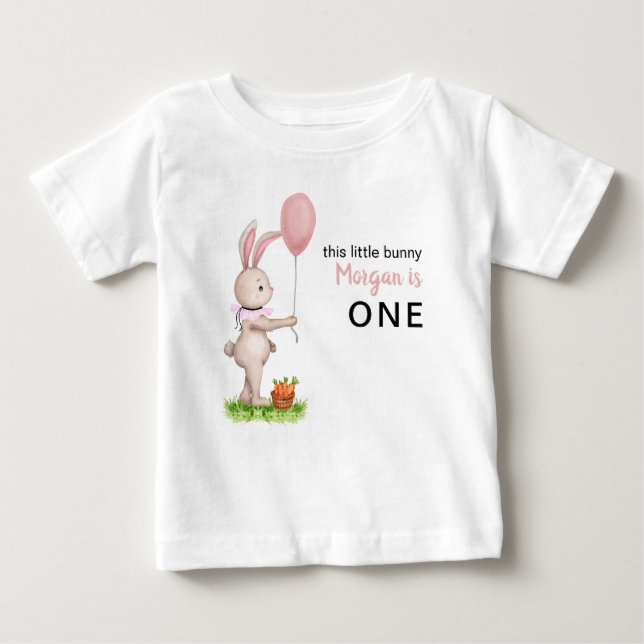 Någon kanin är en söt kanin ballong 1-års födelsed t shirt (Framsida)