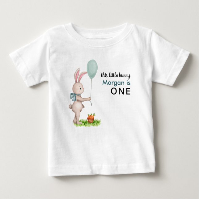 Någon kanin är en söt kanin ballong 1-års födelsed t shirt (Framsida)