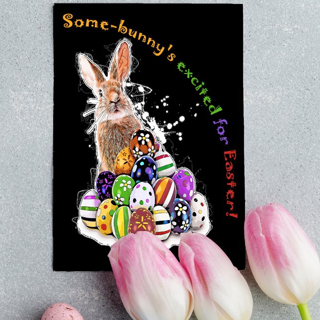Någon kanin är exalterad inför påsk! anteckningskort (Some-bunny's excited for Easter! Note Card)